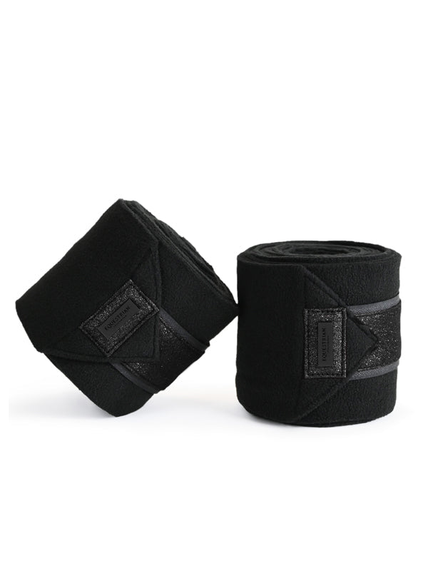 Equestrian Stockholm Polo Wraps All Black Glimmer - Polo Wraps - Kingdom Equestrian