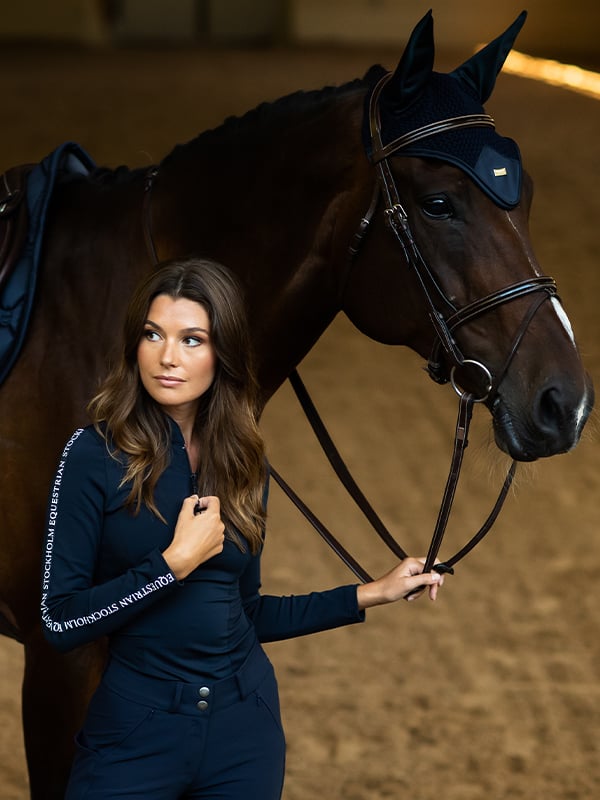 Equestrian Stockholm Power Top Modern Tech Navy - Top - Kingdom Equestrian