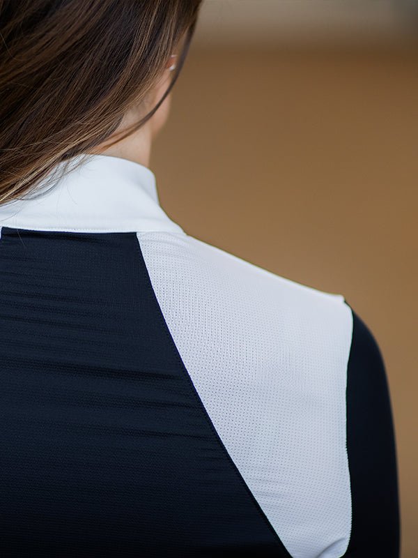 Equestrian Stockholm Refined Competition Top Navy White Short Sleeve - Top - Kingdom Equestrian