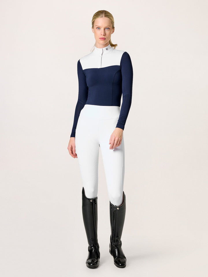 Equestrian Stockholm Refined Competition Top Navy White - Top - Kingdom Equestrian