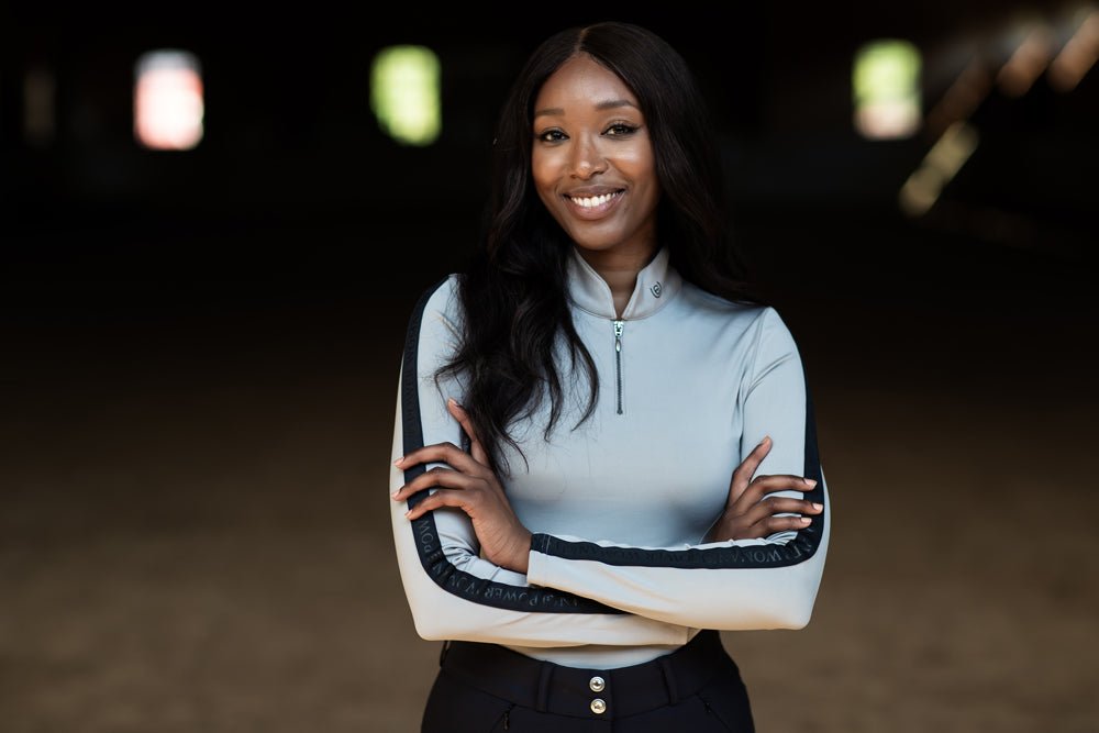 Equestrian Stockholm Reflective Power Top Luminous Black - Top - Kingdom Equestrian