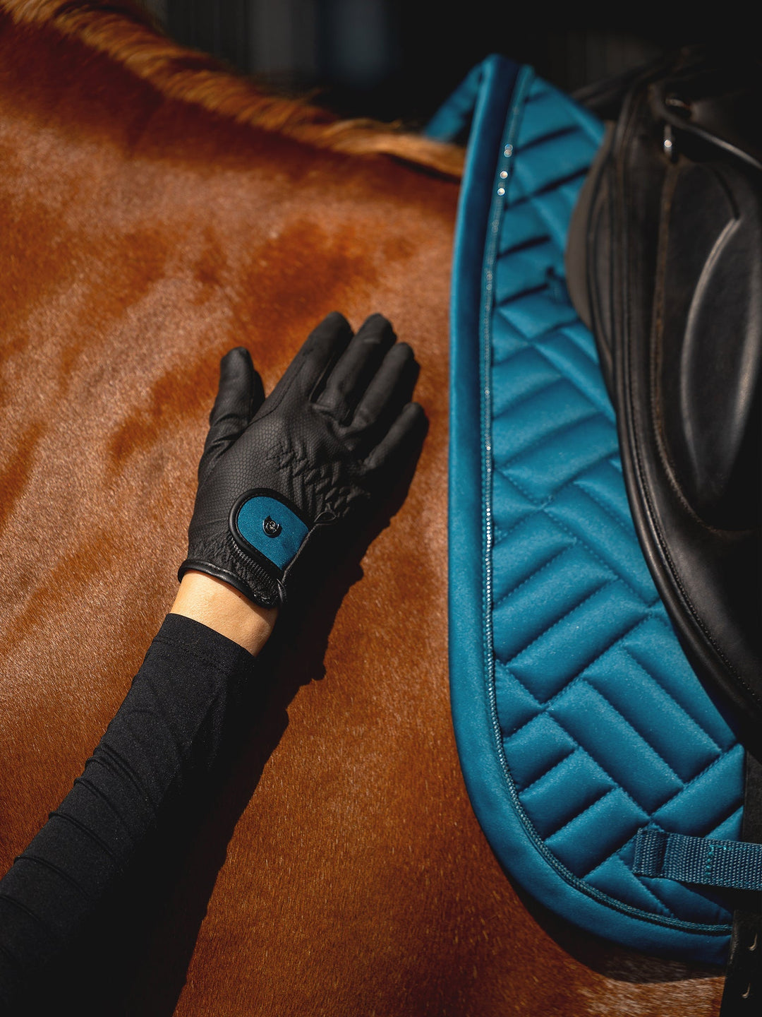 Equestrian Stockholm Riding Gloves Motion Teal Blue - Riding Gloves - Kingdom Equestrian