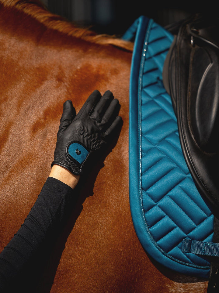 Equestrian Stockholm Riding Gloves Motion Teal Blue - Riding Gloves - Kingdom Equestrian
