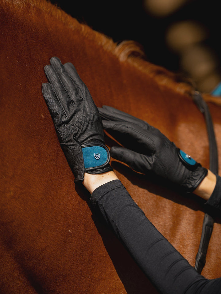 Equestrian Stockholm Riding Gloves Motion Teal Blue - Riding Gloves - Kingdom Equestrian
