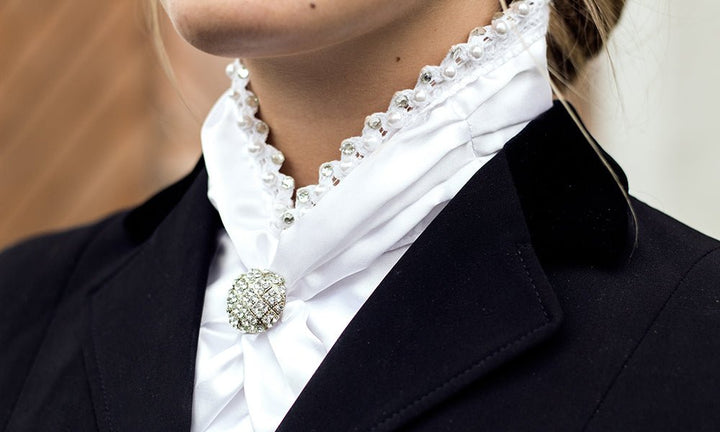 Equestrian Stockholm Riding Stock Queen White - Stock Tie - Kingdom Equestrian