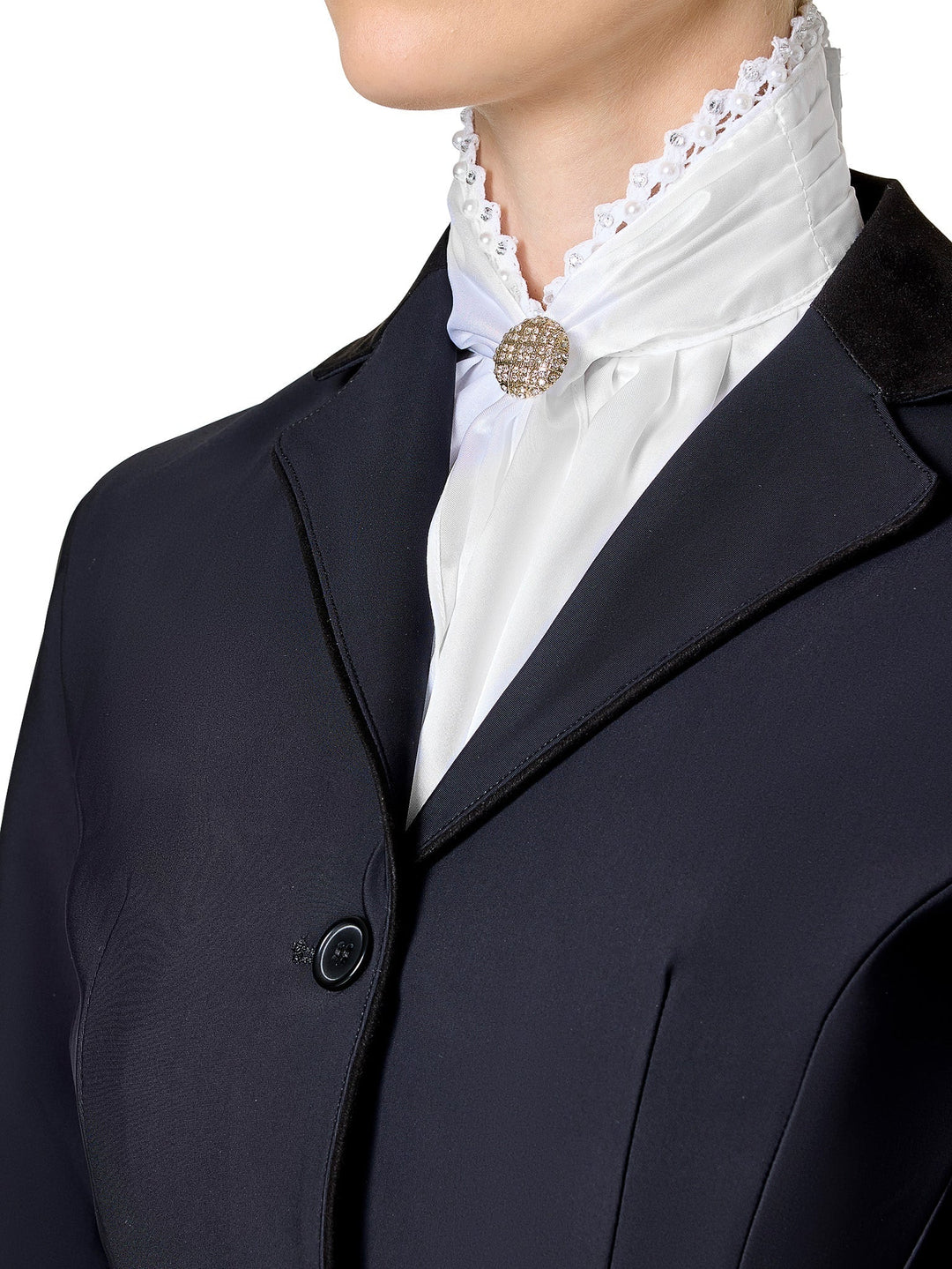 Equestrian Stockholm Riding Stock Queen White - Stock Tie - Kingdom Equestrian