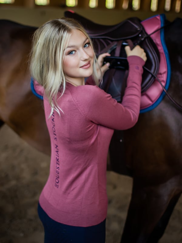 Equestrian Stockholm Round Neck Knitted Top Timeless Rose - Sweater - Kingdom Equestrian