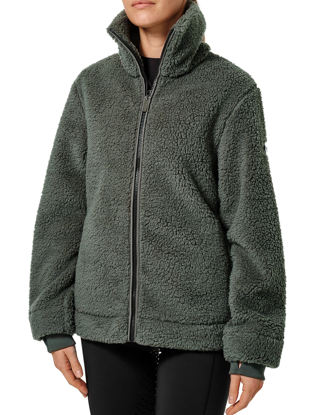 Equestrian Stockholm Teddy Fleece Jacket Avenue Green - Riding Jacket - Kingdom Equestrian