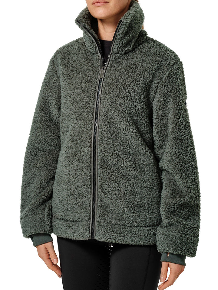Equestrian Stockholm Teddy Fleece Jacket Avenue Green - Riding Jacket - Kingdom Equestrian