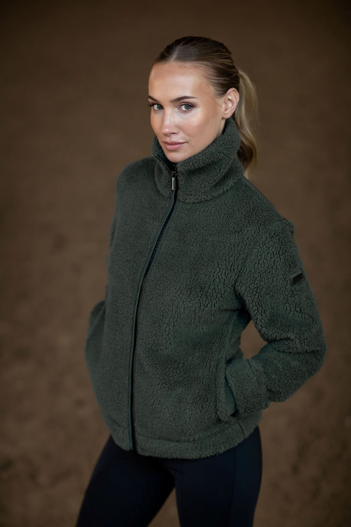 Equestrian Stockholm Teddy Fleece Jacket Avenue Green - Riding Jacket - Kingdom Equestrian