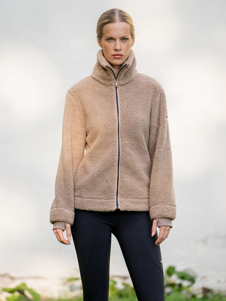 Equestrian Stockholm Teddy Fleece Jacket Sand - Riding Jacket - Kingdom Equestrian
