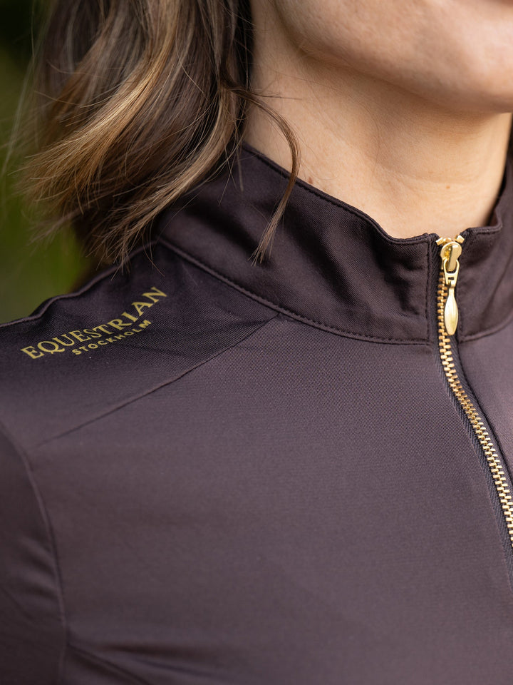 Equestrian Stockholm UV Protection Top Short Sleeve Golden Brown - Top - Kingdom Equestrian