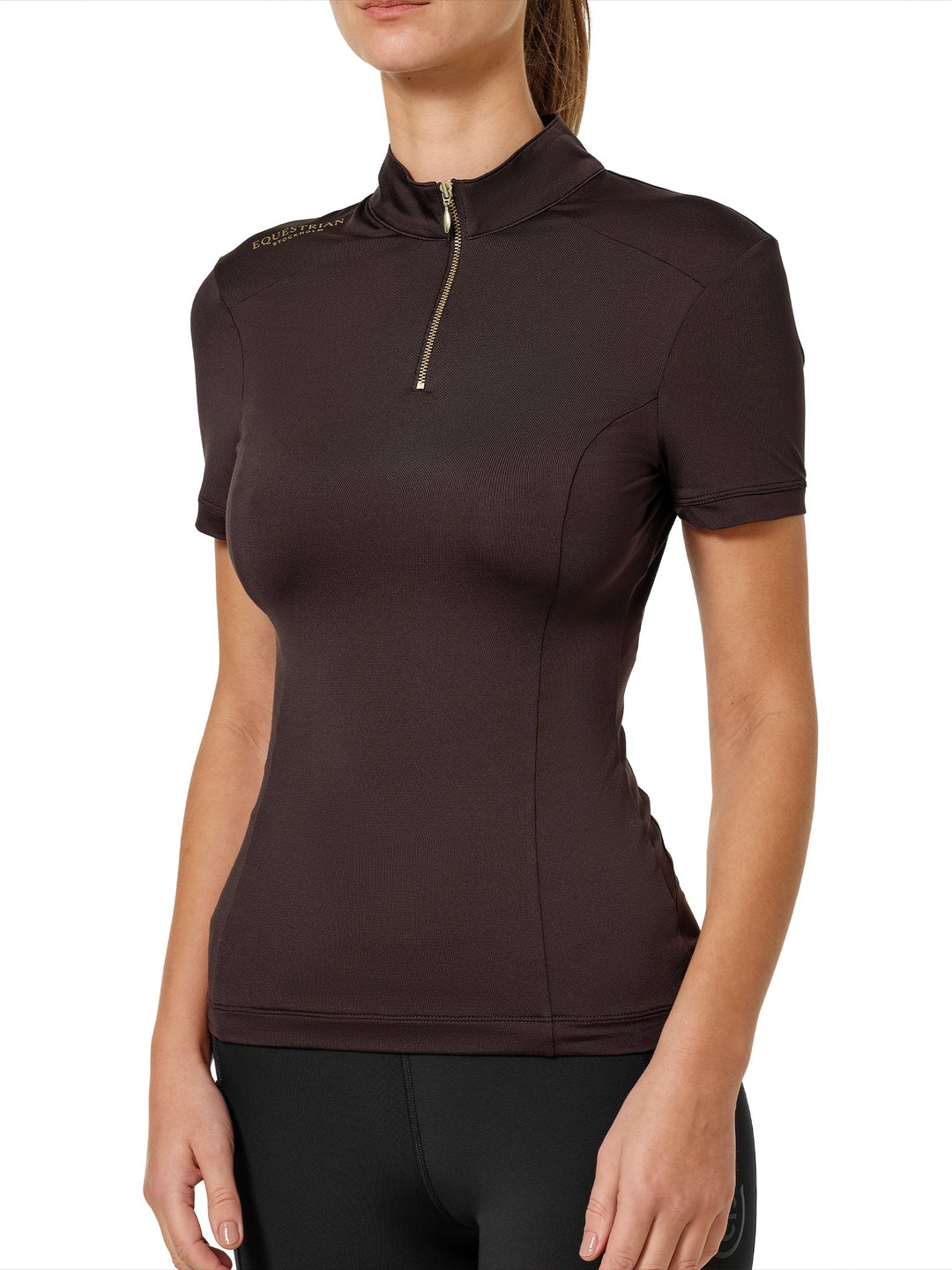 Equestrian Stockholm UV Protection Top Short Sleeve Golden Brown - Top - Kingdom Equestrian