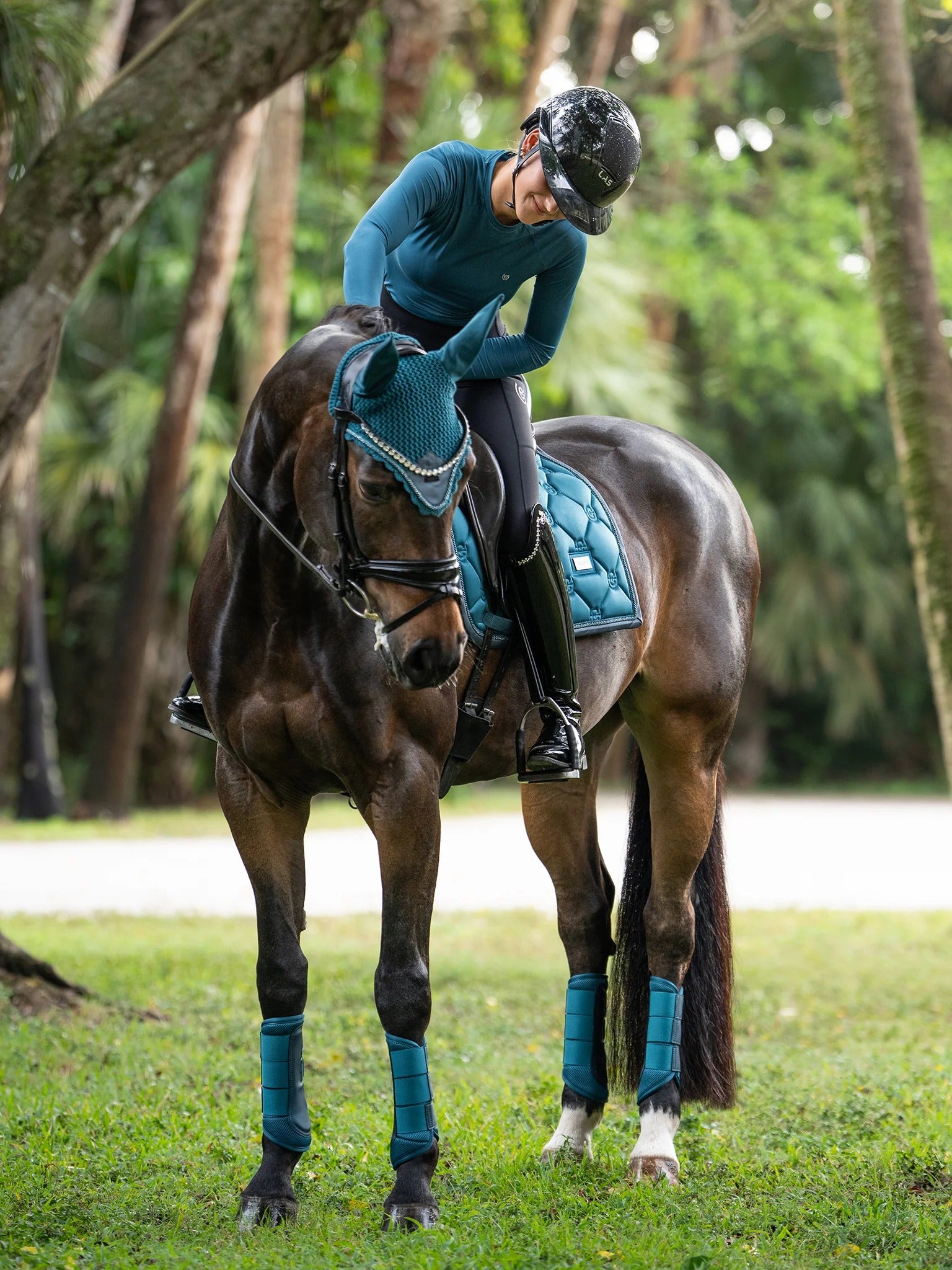 Equestrian Stockholm Classic Dressage Saddle Pad - Teal Blue - Dressage Saddle Pad - Kingdom Equestrian