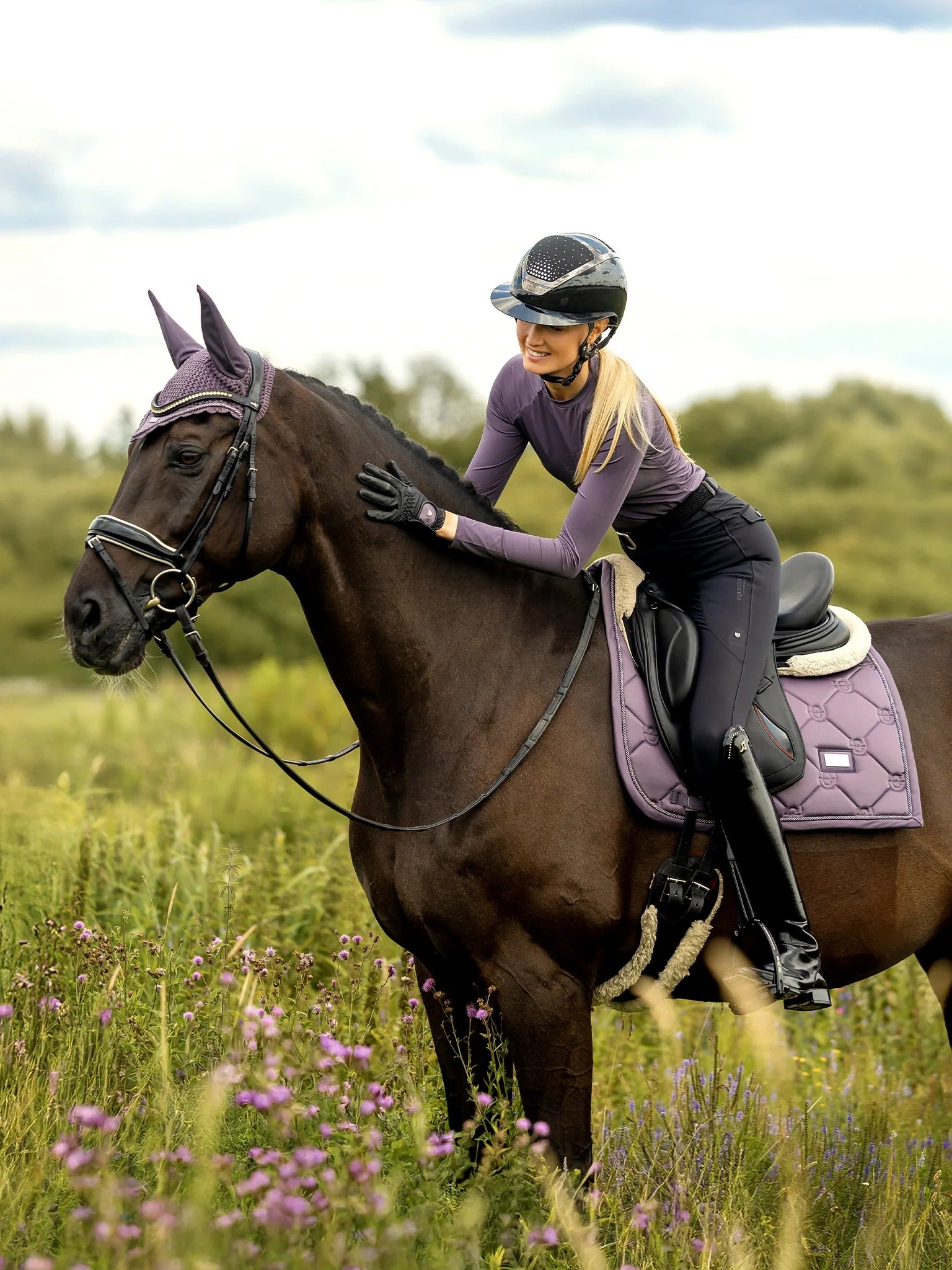 Equestrian Stockholm Classic Dressage Saddle Pad - Dark Violet - Dressage Saddle Pad - Kingdom Equestrian
